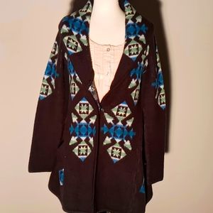 Free people petite small cardigan tribal design oversized fit